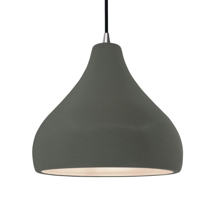 Justice Designs - CER-6565-PWGN-NCKL-BKCD - One Light Pendant - Radiance - Pewter Green