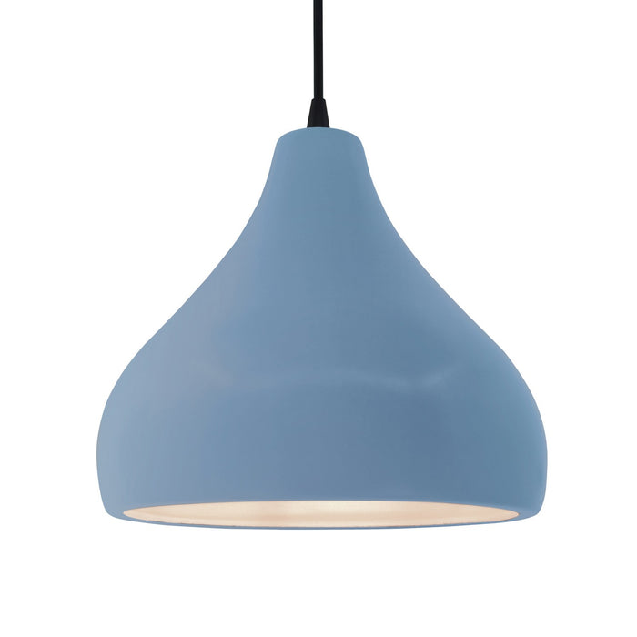 Justice Designs - CER-6565-SKBL-MBLK-BKCD - One Light Pendant - Radiance - Sky Blue