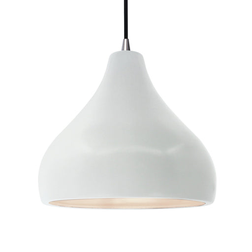 Justice Designs - CER-6565-WHT-NCKL-BKCD - One Light Pendant - Radiance - Gloss White