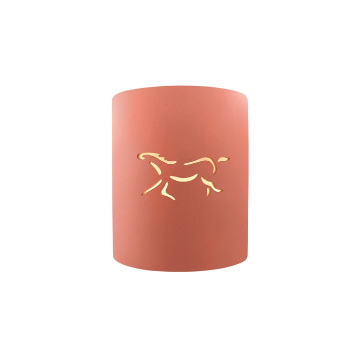 Justice Designs - CER-9010-BSH-HRSE - One Light Wall Sconce - Sun Dagger - Gloss Blush