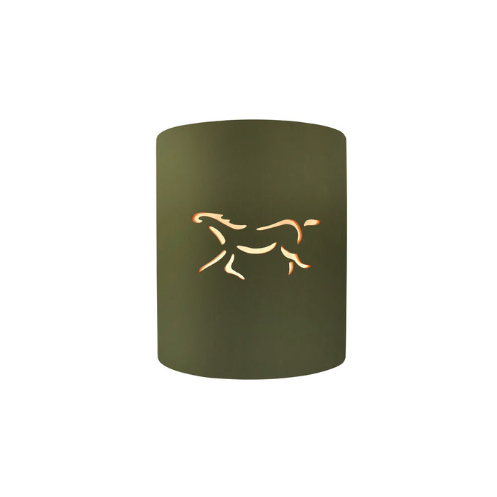 Justice Designs - CER-9010-MGRN-HRSE - One Light Wall Sconce - Sun Dagger - Matte Green