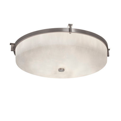 Justice Designs - CLD-8987-NCKL - Three Light Flush-Mount - Clouds - Brushed Nickel