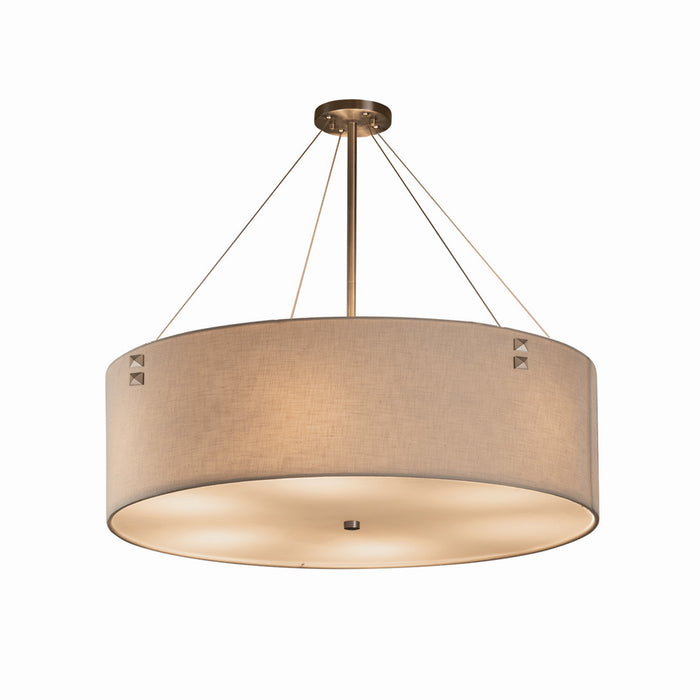 Justice Designs - FAB-9537-CREM-NCKL-F3 - Eight Light Pendant - Textile - Brushed Nickel