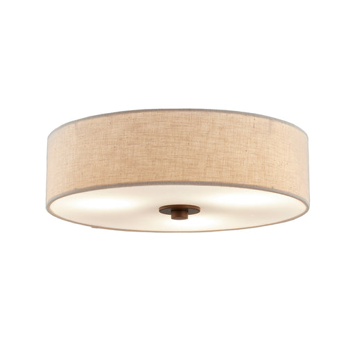 Justice Designs - FAB-9595-CREM-DBRZ - LED Flush-Mount - Textile - Dark Bronze