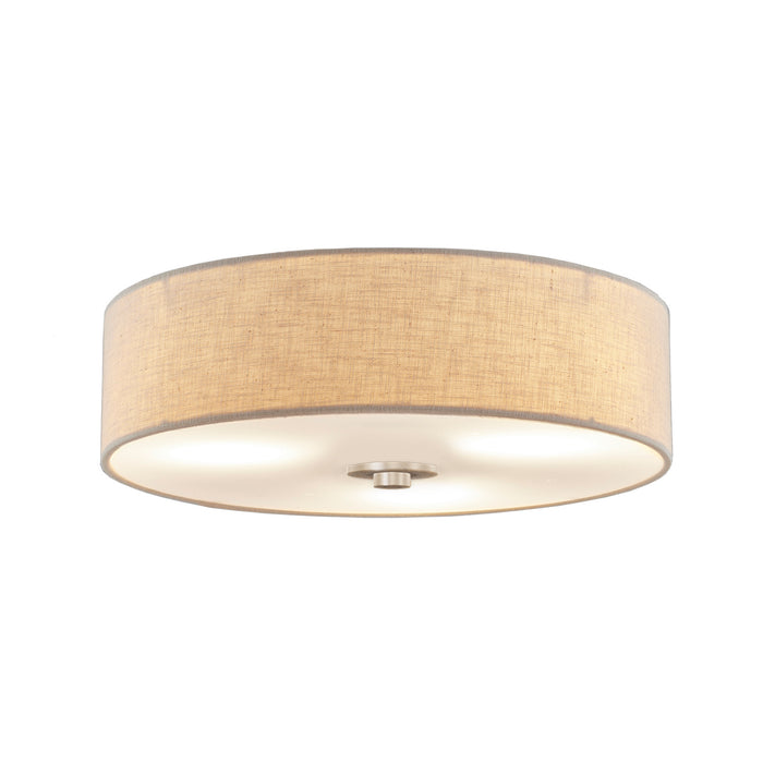 Justice Designs - FAB-9595-CREM-NCKL - LED Flush-Mount - Textile - Brushed Nickel