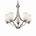 Justice Designs - FSN-8500-10-OPAL-NCKL - Five Light Chandelier - Fusion - Brushed Nickel