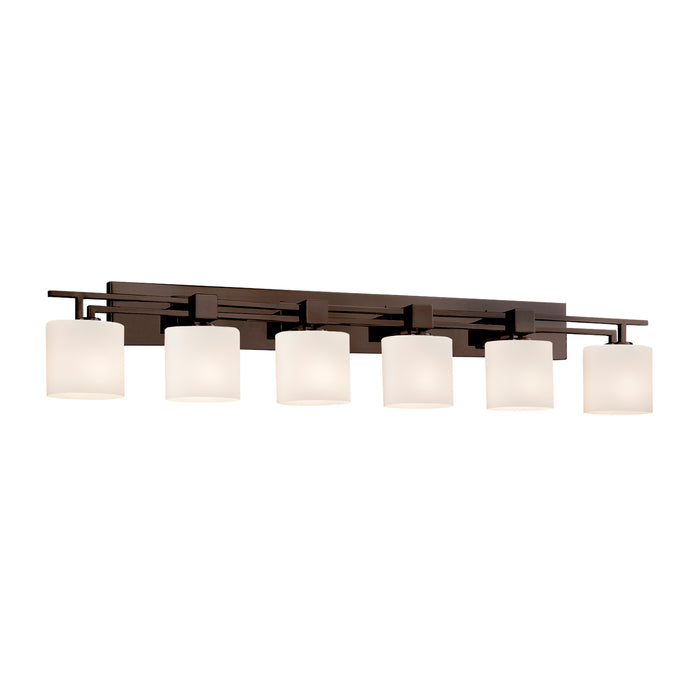 Justice Designs - FSN-8706-30-OPAL-DBRZ - Six Light Bath Bar - Fusion - Dark Bronze