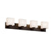 Justice Designs - FSN-8924-55-OPAL-DBRZ - Four Light Bath Bar - Fusion - Dark Bronze