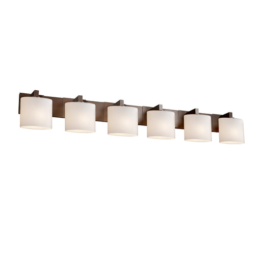 Justice Designs - FSN-8926-30-OPAL-DBRZ - Six Light Bath Bar - Fusion - Dark Bronze