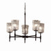 Justice Designs - GLA-8410-16-CLRT-MBLK - Five Light Chandelier - Veneto Luce - Matte Black