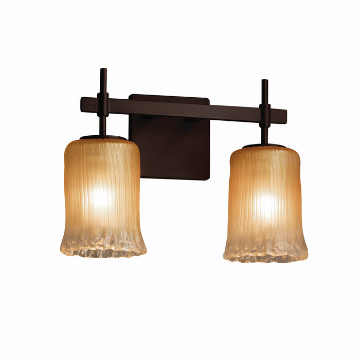 Justice Designs - GLA-8412-16-GLDC-DBRZ - Two Light Bath Bar - Veneto Luce - Dark Bronze