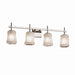 Justice Designs - GLA-8414-16-WTFR-NCKL - Four Light Bath Bar - Veneto Luce - Brushed Nickel