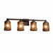 Justice Designs - GLA-8434-16-AMBR-DBRZ - Four Light Bath Bar - Veneto Luce - Dark Bronze