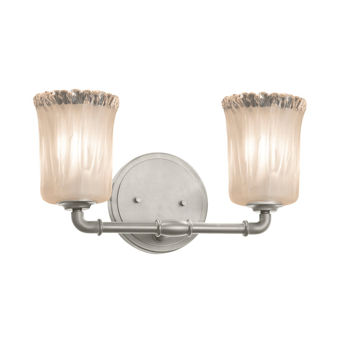 Justice Designs - GLA-8462-16-WTFR-NCKL - Two Light Bath Bar - Veneto Luce - Brushed Nickel