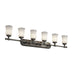 Justice Designs - GLA-8526-16-WTFR-NCKL - Six Light Bath Bar - Veneto Luce - Brushed Nickel