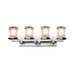 Justice Designs - GLA-8774-16-WTFR-NCKL - Four Light Bath Bar - Veneto Luce - Brushed Nickel