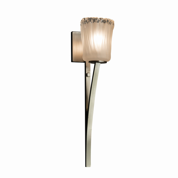 Justice Designs - GLA-8791-16-WTFR-NCKL - One Light Wall Sconce - Veneto Luce - Brushed Nickel