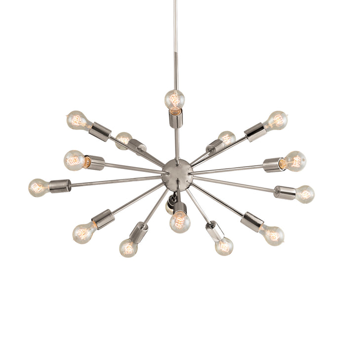 Justice Designs - NSH-8024-NCKL - 15 Light Chandelier - Axion - Brushed Nickel