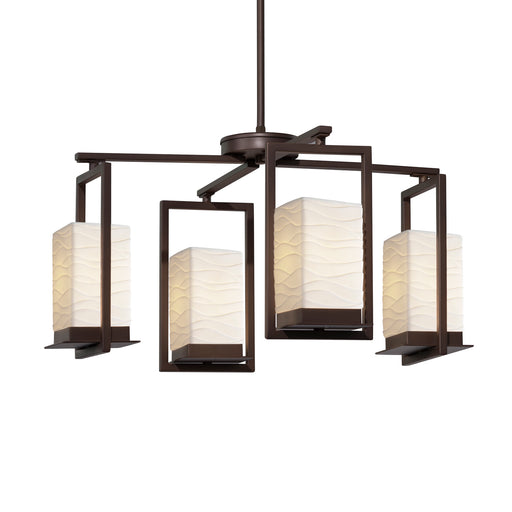 Justice Designs - PNA-7510W-WAVE-DBRZ - LED Outdoor Chandelier - Porcelina - Dark Bronze