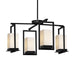 Justice Designs - PNA-7510W-WAVE-MBLK - LED Outdoor Chandelier - Porcelina - Matte Black