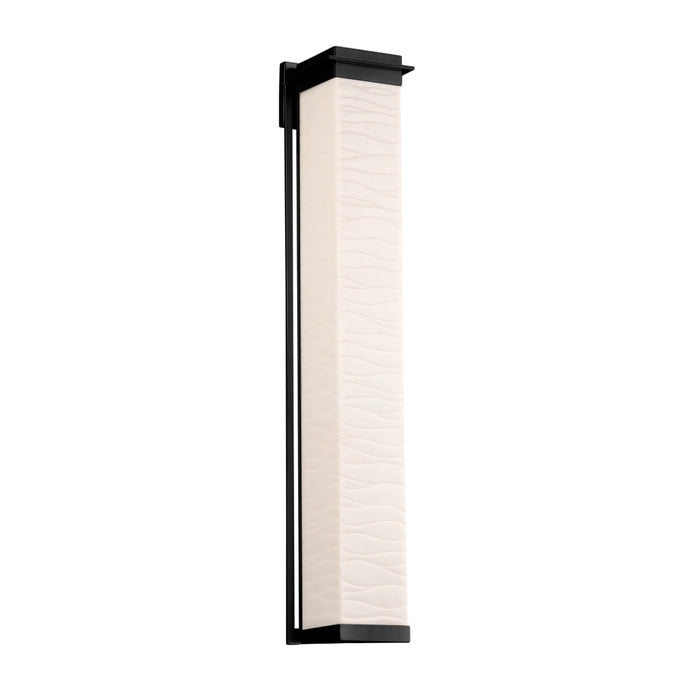 Justice Designs - PNA-7547W-WAVE-MBLK - LED Outdoor Wall Sconce - Porcelina - Matte Black