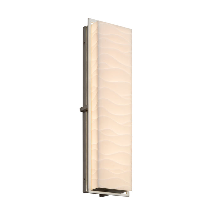 Justice Designs - PNA-7565W-WAVE-NCKL - LED Outdoor Wall Sconce - Porcelina - Brushed Nickel