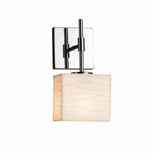 Justice Designs - PNA-8417-55-WAVE-CROM - One Light Wall Sconce - Porcelina - Polished Chrome