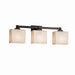 Justice Designs - PNA-8433-55-WAVE-DBRZ - Three Light Bath Bar - Porcelina - Dark Bronze