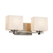 Justice Designs - PNA-8442-55-WAVE-NCKL - Two Light Bath Bar - Porcelina - Brushed Nickel