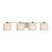 Justice Designs - PNA-8444-55-WAVE-NCKL - Four Light Bath Bar - Porcelina - Brushed Nickel