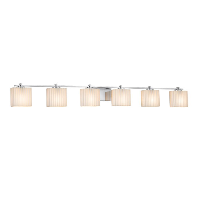 Justice Designs - PNA-8446-55-PLET-CROM - Six Light Bath Bar - Porcelina - Polished Chrome