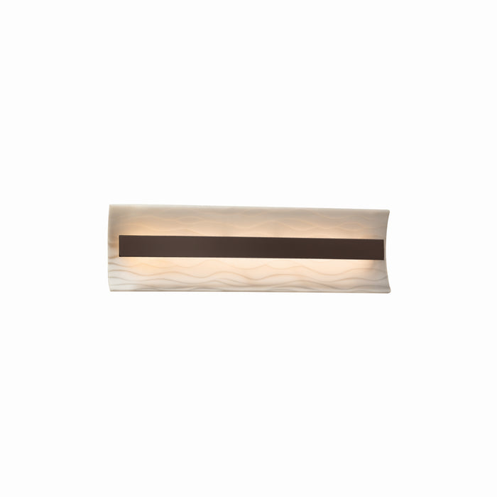 Justice Designs - PNA-8621-WAVE-DBRZ - LED Linear Bath Bar - Porcelina - Dark Bronze