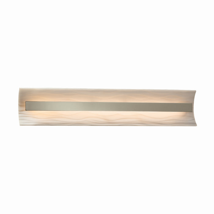 Justice Designs - PNA-8625-WAVE-NCKL - LED Linear Bath Bar - Porcelina - Brushed Nickel