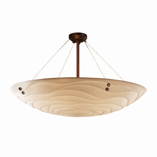 Justice Designs - PNA-9659-35-WAVE-DBRZ-F1 - 12 Light Semi-Flush Mount - Porcelina - Dark Bronze