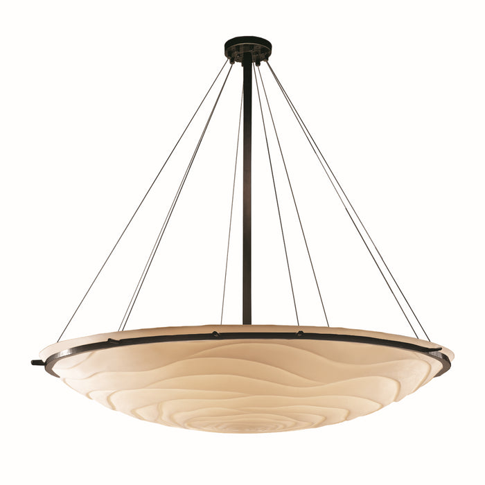 Justice Designs - PNA-9699-35-WAVE-DBRZ - 12 Light Pendant - Porcelina - Dark Bronze