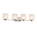 Justice Designs - POR-8444-30-PLET-NCKL - Four Light Bath Bar - Limoges - Brushed Nickel