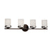 Justice Designs - POR-8454-10-WAVE-DBRZ - Four Light Bath Bar - Limoges - Dark Bronze