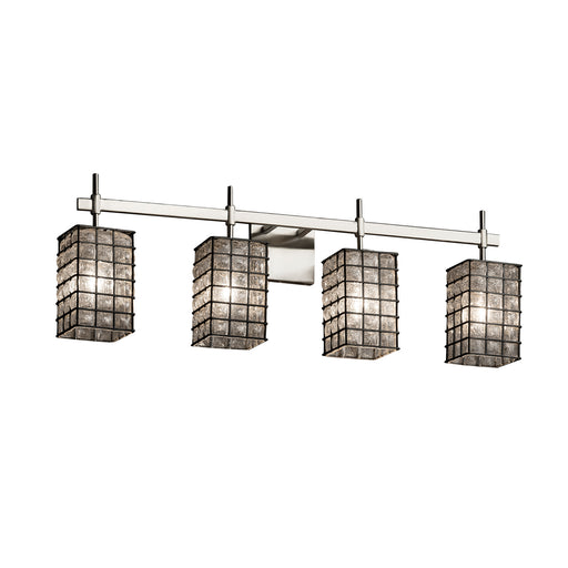 Wire Glass Four Light Bath Bar