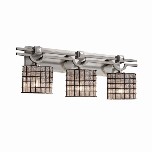 Wire Glass Three Light Bath Bar