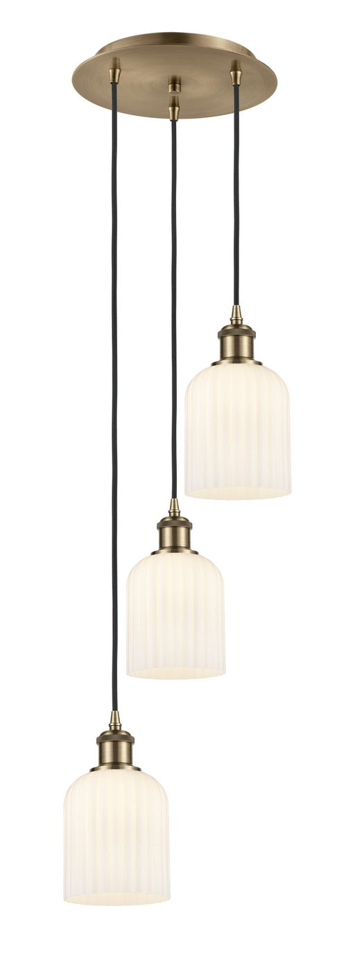 Innovations - 113B-3P-AB-G559-5GWH - Three Light Pendant - Ballston - Antique Brass