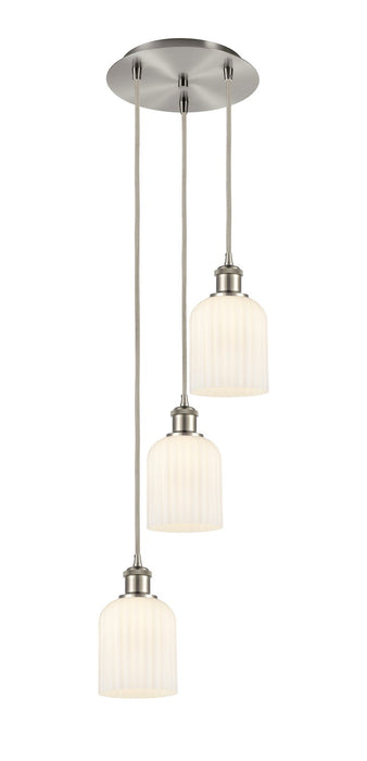 Innovations - 113B-3P-SN-G559-5GWH - Three Light Pendant - Ballston - Brushed Satin Nickel