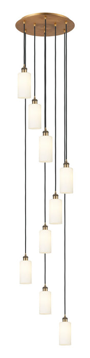 Innovations - 119B-9P-BB-G434-7WH - Nine Light Pendant - Downtown Urban - Brushed Brass