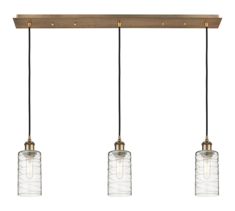 Innovations - 123B-3P-BB-G434-7DE - Three Light Linear Pendant - Downtown Urban - Brushed Brass