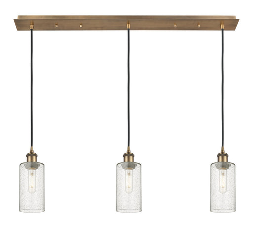 Innovations - 123B-3P-BB-G434-7SDY - Three Light Linear Pendant - Downtown Urban - Brushed Brass