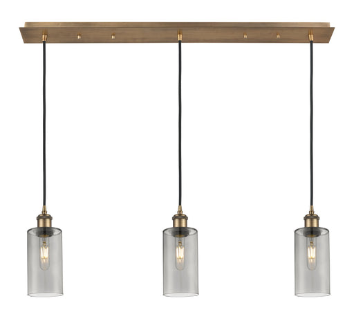 Innovations - 123B-3P-BB-G434-7SM - Three Light Linear Pendant - Downtown Urban - Brushed Brass