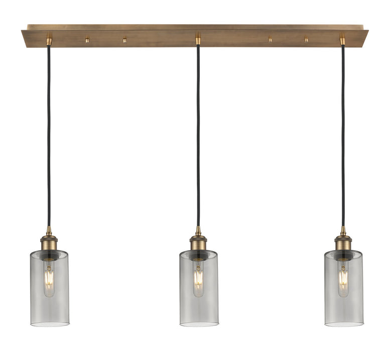 Innovations - 123B-3P-BB-G434-7SM - Three Light Linear Pendant - Downtown Urban - Brushed Brass