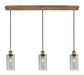 Innovations - 123B-3P-BB-G434-7SM - Three Light Linear Pendant - Downtown Urban - Brushed Brass