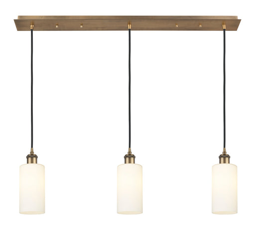 Innovations - 123B-3P-BB-G434-7WH - Three Light Linear Pendant - Downtown Urban - Brushed Brass