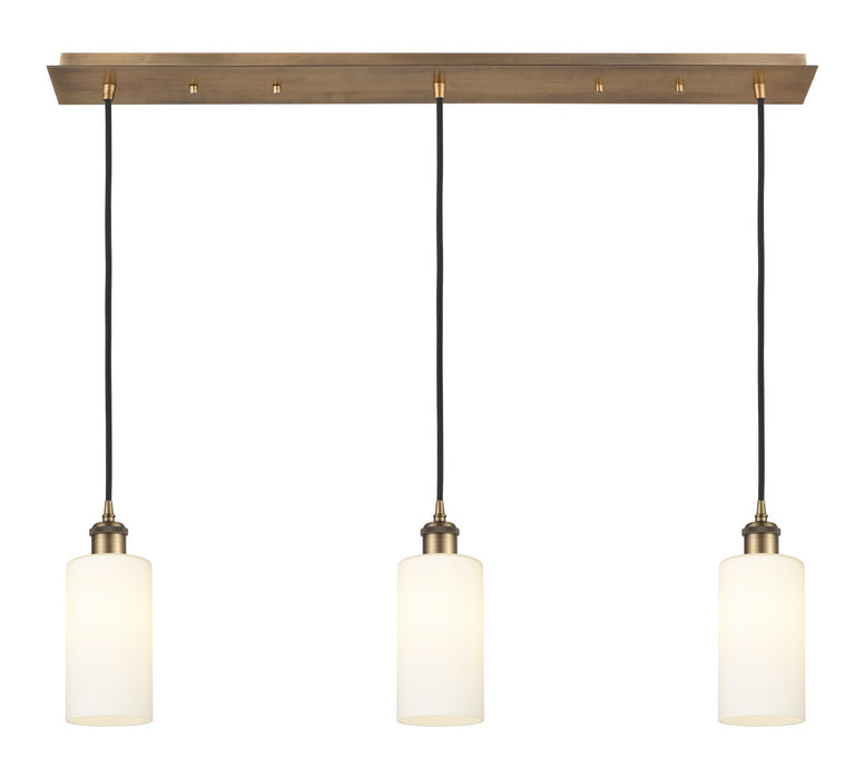 Innovations - 123B-3P-BB-G434-7WH - Three Light Linear Pendant - Downtown Urban - Brushed Brass