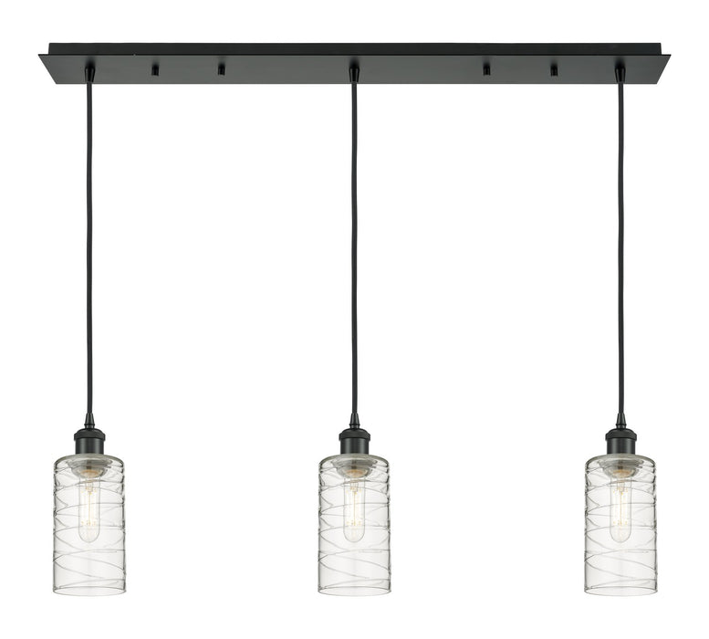 Innovations - 123B-3P-BK-G434-7DE - Three Light Linear Pendant - Downtown Urban - Matte Black